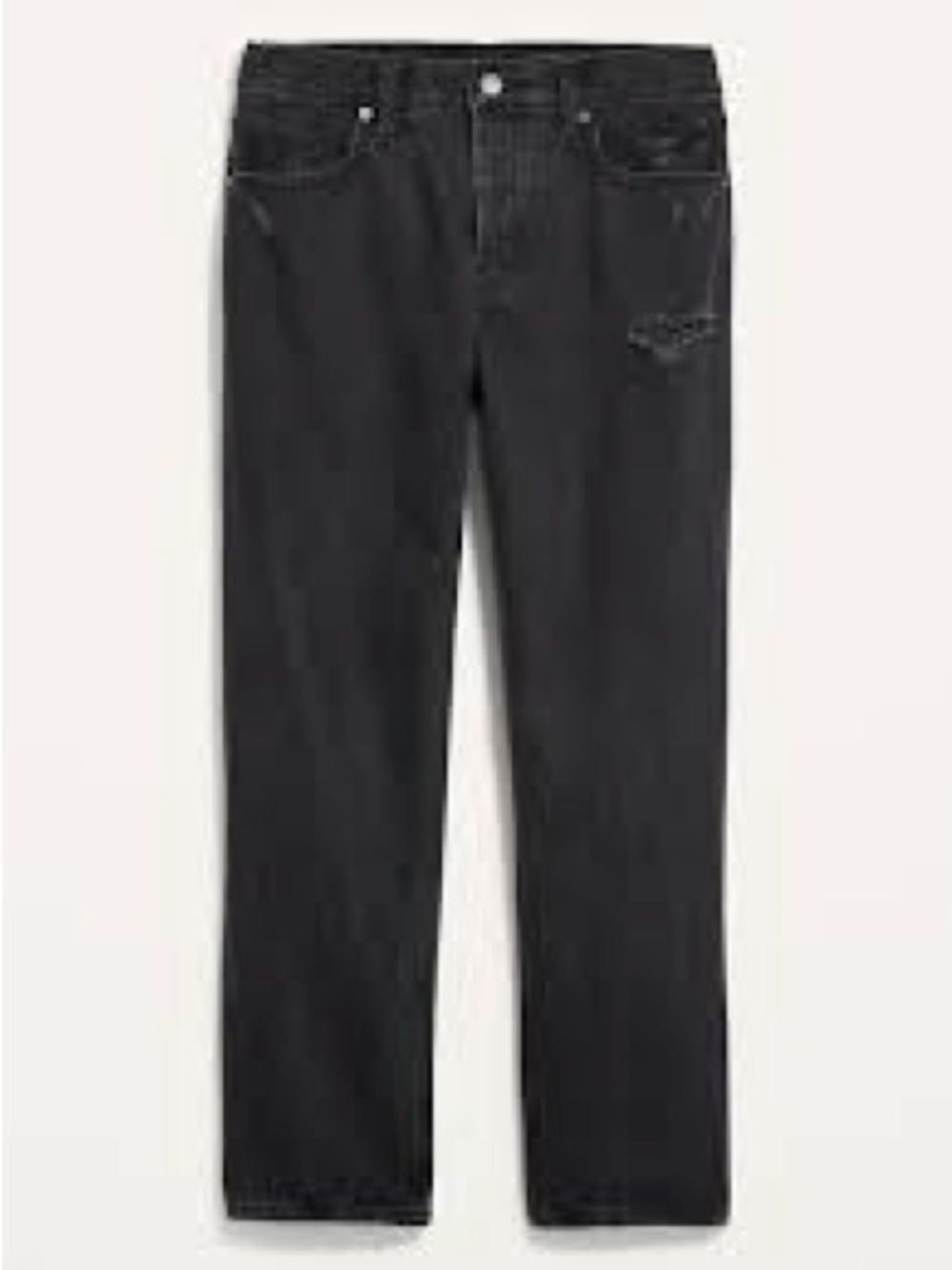 Old Navy High-Waisted Slouchy Straight Cropped Distressed Jeans washed black 10